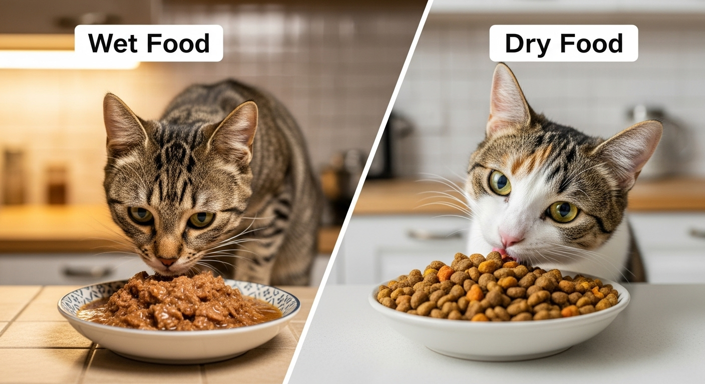 we cat food vs dry cat food