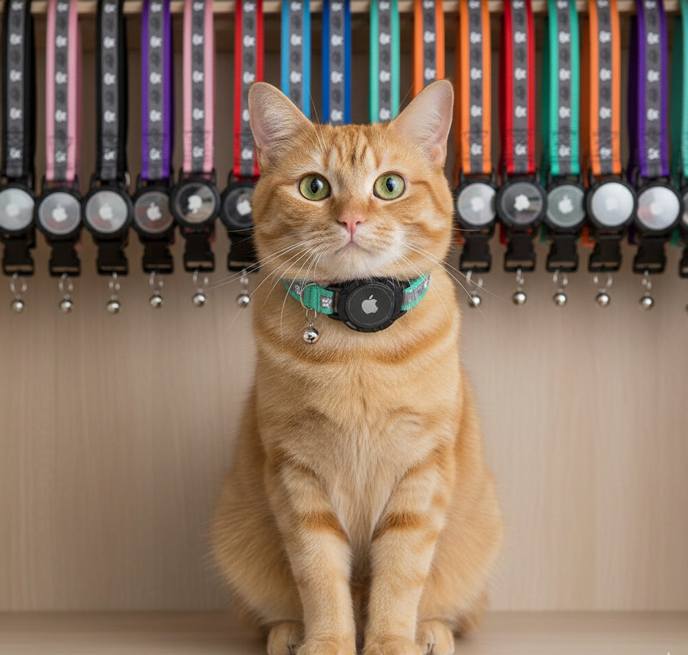 air tag Reflective AirTag Cat Collar with Integrated Holder & Bell (Odokele)