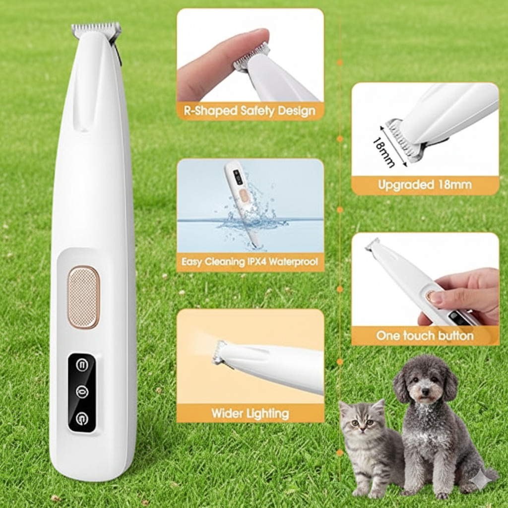 alksky Dog Paw Trimmer – 18mm Blade, LED Display, Waterproof alksky Dog Paw Trimmer – 18mm Blade, LED Display, Waterproof