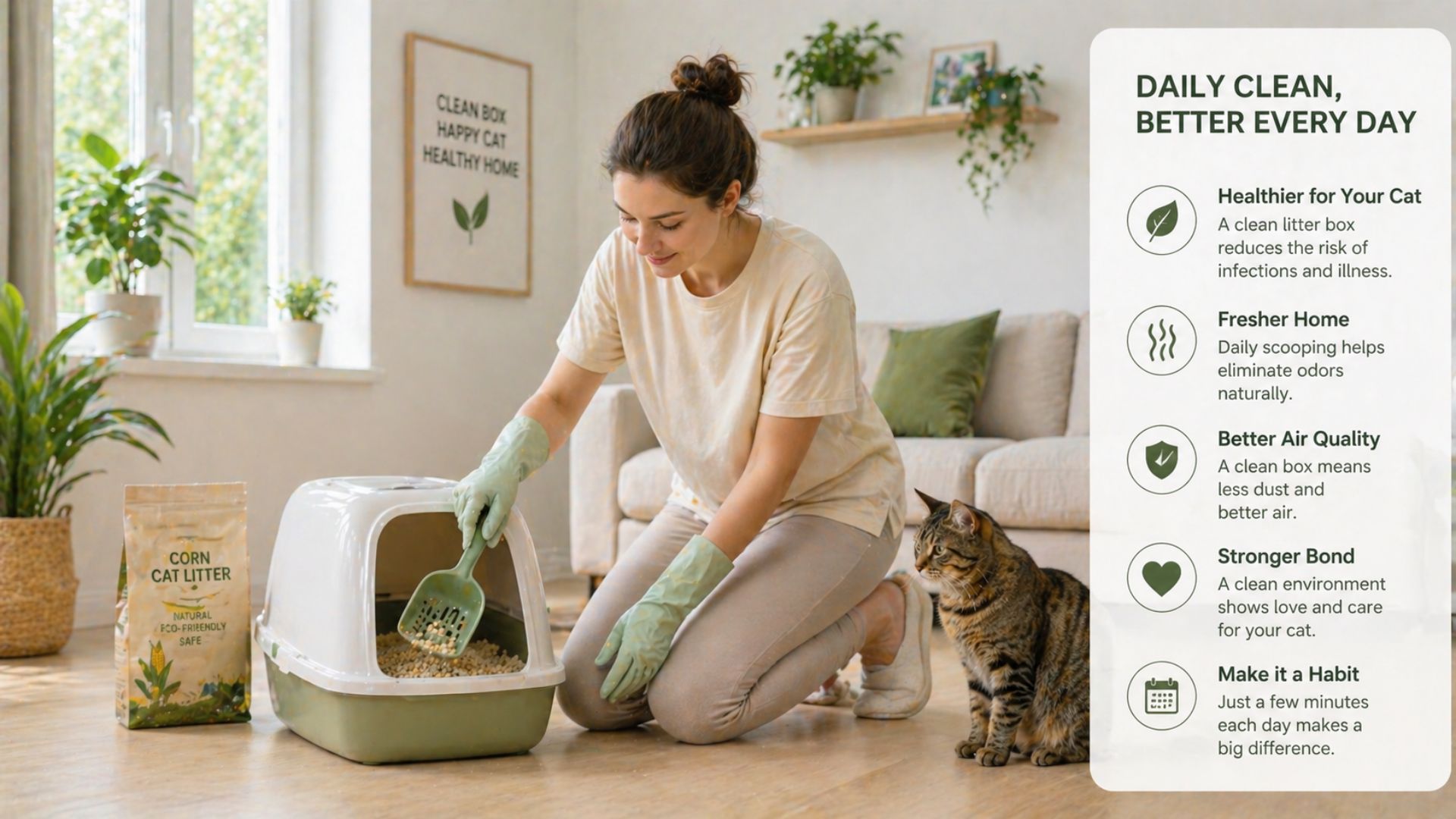 daily cleaning routine to prevent mold in cat litter box